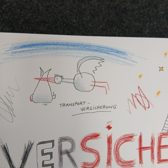 Image 1 of Schlote, Wilhelm - Assicurazioni - Disegno originale - firmato UNIKAT