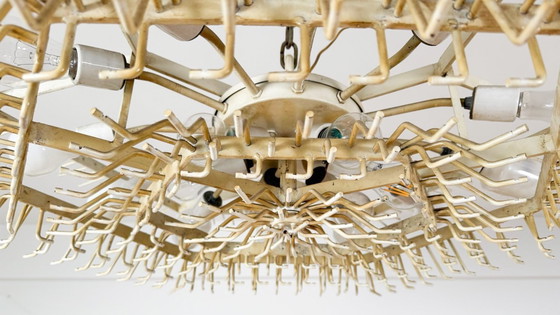 Image 1 of Weelderige kroonluchter van Paolo Venini voor Vivarini, Muranoglas/Prismaglas, Italië, jaren 70, op maat gemaakt