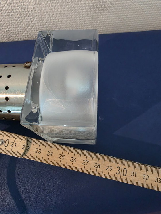 Image 1 of Suspension vintage chromée avec verre