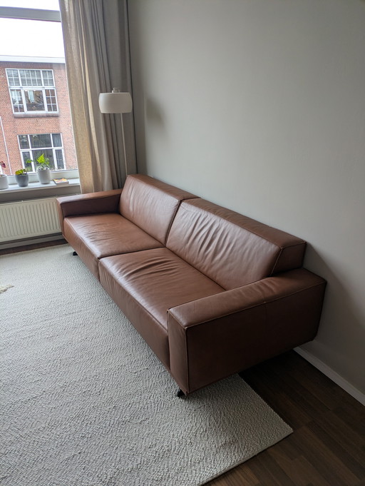 Leren designbank 3.5 zits in zeer goede staat