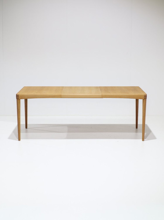 Uitschuifbare eettafel H.W. Klein Bramin eiken Deens 1960s, Hout, Bruin, Scandinavian (foto 3 van 14)