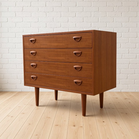 Mobile bar in teak di Kai Kristiansen per Feldballes, anni '60, FM Møbler, Cassettiere, Legno, Marrone (foto 2 di 8)
