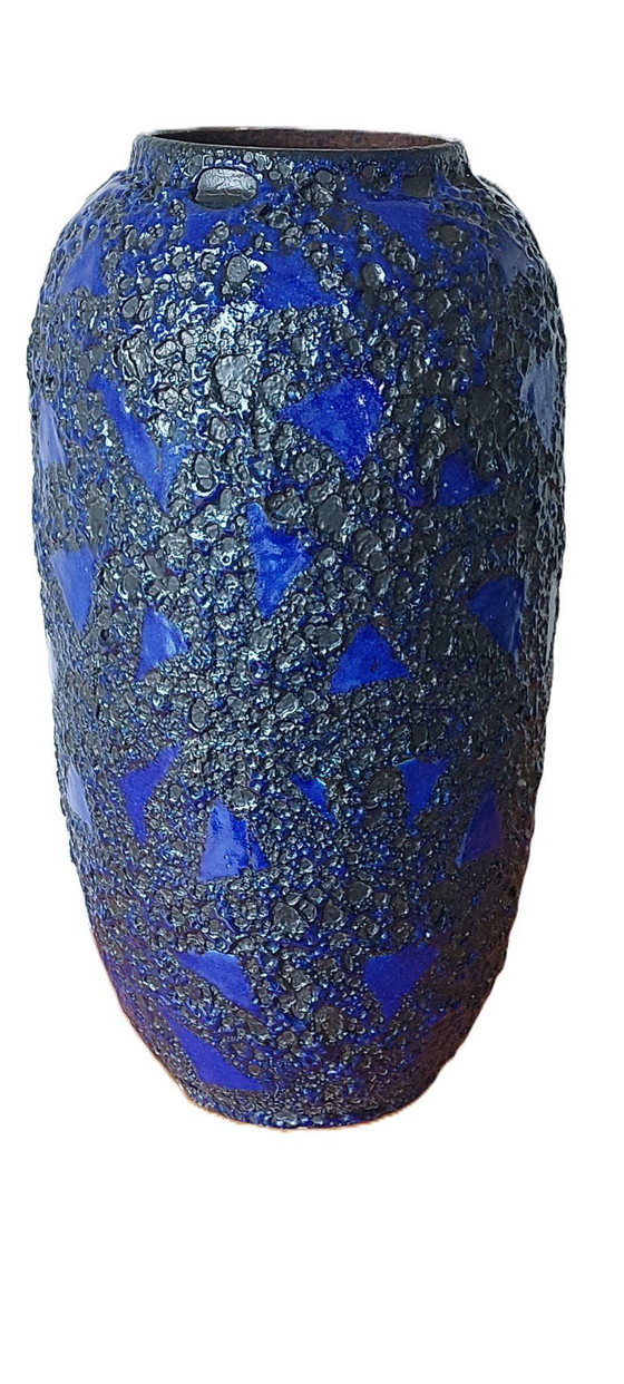 Image 1 of Fat Lava Floor Vase 'Fire Fish' by Scheurich, 1970's