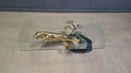 Brass jaguar coffee table, 1970s