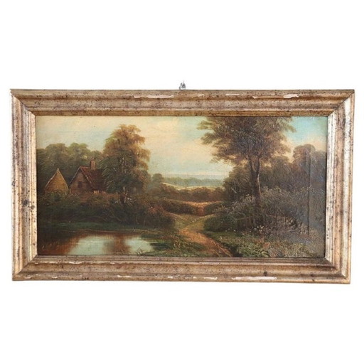 Pintura al óleo sobre lienzo, siglo XIX, firmada