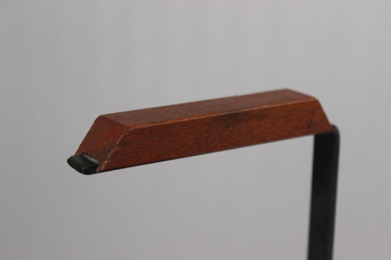 Image 1 of Cendrier Moderniste Sur Pied Métal & Teck Années 60 Design Scandinave Danois