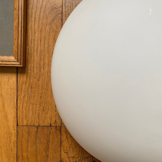 Image 1 of Lámpara de pared o techo en forma de media luna, 24 cm, cristal blanco mate