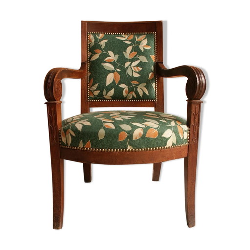 Houten fauteuil, stof