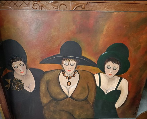 art naïf expressionniste moderne.signé Tuke
