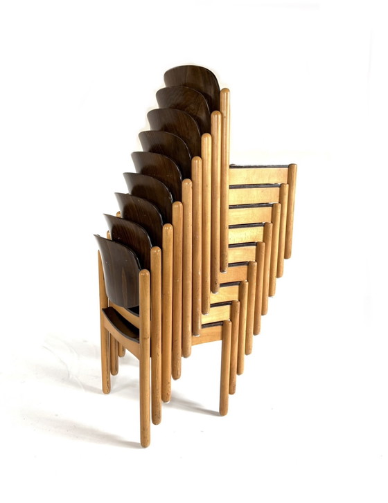 Image 1 of 9x vintage plywood stacking chair '60