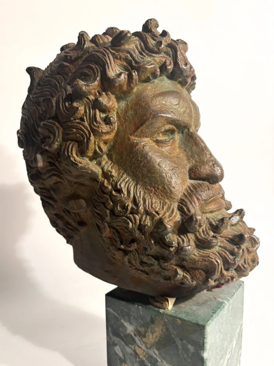 Head of the Boxer Satyros of Elis in Molded Marble, 20th Century – Sculpture (photo 10 of 10)