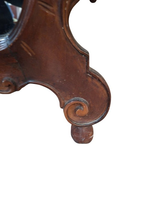 Image 1 of Originaler antiker Spiegel aus dem Jahr 1870 aus massivem Walnussholz im Rokoko-Stil