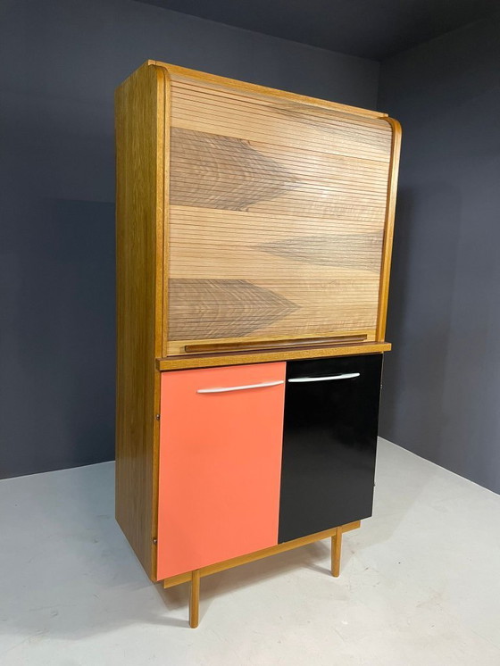Image 1 of Mid-Century Sideboard by Interiér Praha with Tambour Top, 1960s Czechoslovakia