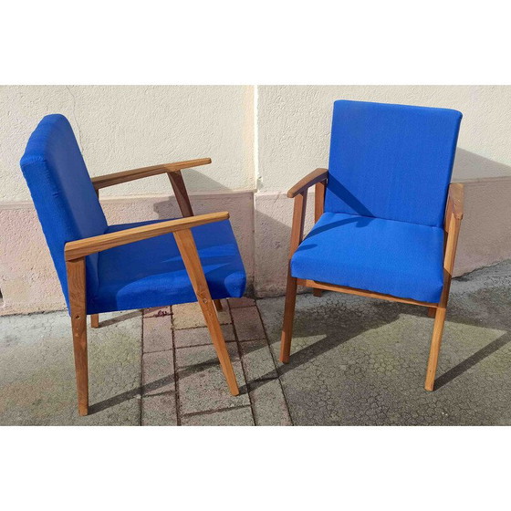 Image 1 of Pair of vintage bridge chairs in solid teak, 1950