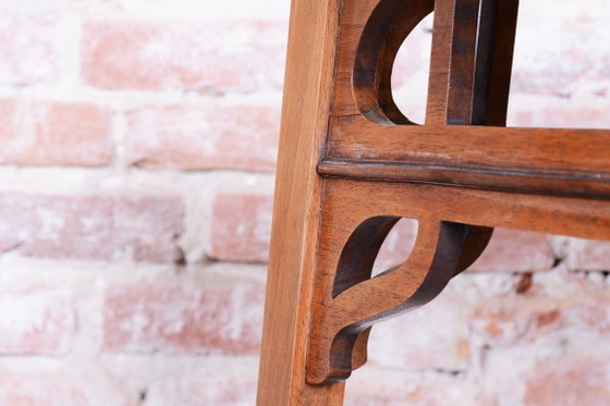 Restored Art Nouveau Pedestal, Walnut, Revived Polish, Czech, 1900s – Column, Wood (photo 9 of 14)