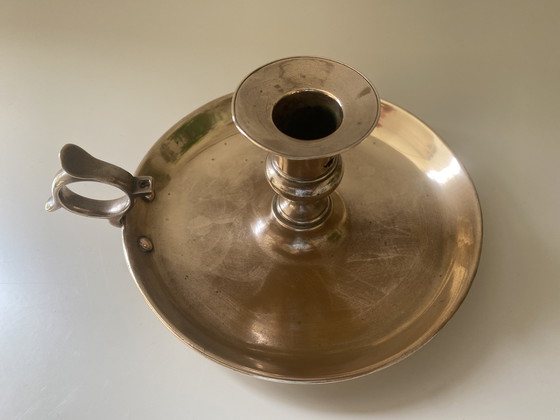Image 1 of Antique Candlestick In Solid Bronze