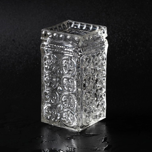 Mid-Century Modern Pressed Glass Vase by Adolf Matura, Czech Repulic / 1970