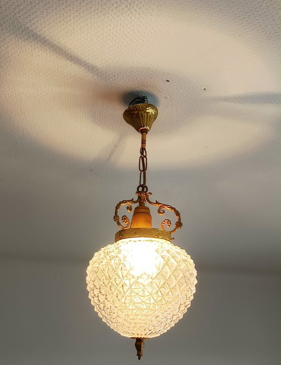 Ciondolo a forma di ananas in stile Hollywood Regency – Lampade a sospensione, Brass (photo 4 of 7)
