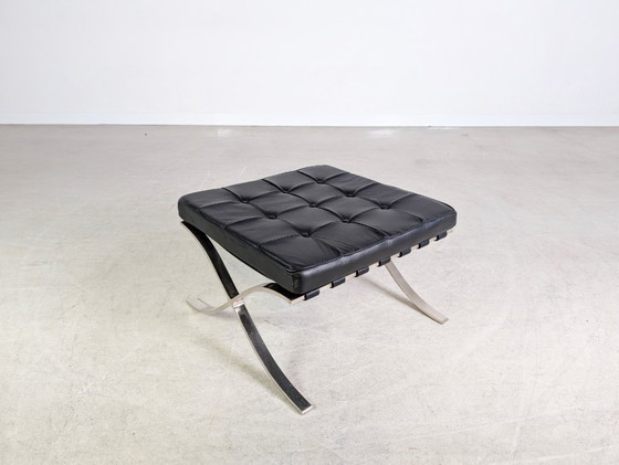 Image 1 of Sgabello Knoll International Barcelona Mies van der Rohe in pelle nera