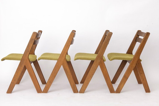 Set van 4 vintage Duitse eetkamerstoelen uit de jaren 70, toegeschreven aan Casala, beukenhout, mid-century modern.
