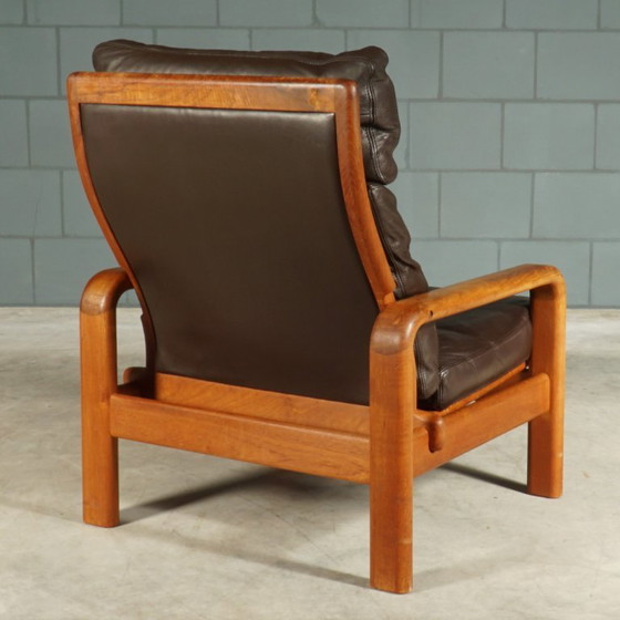 Set vintage Deense fauteuils – L. Olsen & Son – teakhout – jaren 60 – Leather, Wood (photo 4 of 12)