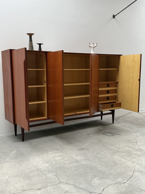 Image 1 of Heinrich Riestenpatt teak wooden highboard 225cm, Germany 1960s