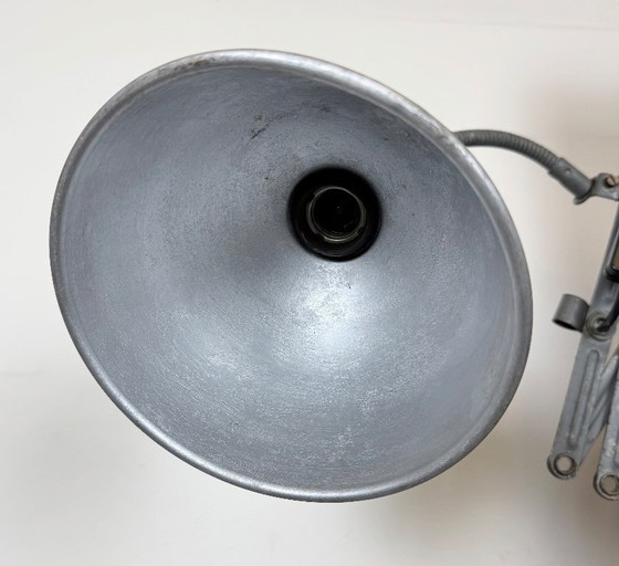Image 1 of Grey Industrial Gooseneck Scissor Wall Lamp from Elektroinstala, 1960s