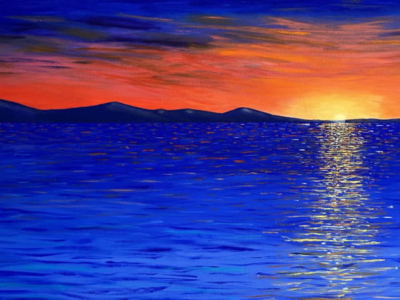 Le Chemin de Lumière - peinture acrylique panoramique 40x 100cm – Peintures et dessins, Cotton (photo 5 of 11)