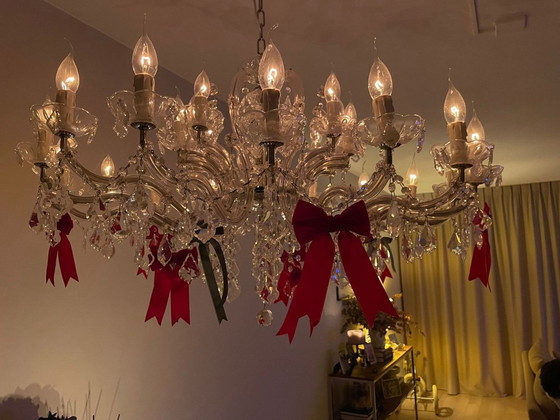 Grande Lampadario con Cristalli e Pezzi di Ricambio – Cristallo, Plastica (photo 9 of 9)