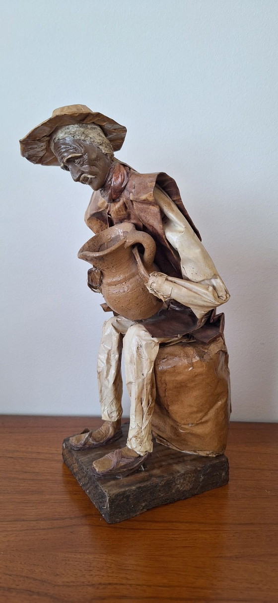 Figura de Papel Maché Hombre con Jarra, Esculturas, Cerámica, Beige (foto 3 de 7)