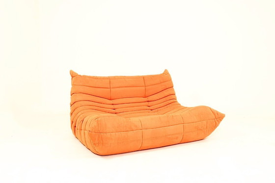 Image 1 of Togo set of 3 pumpkin orange fabric design by Linge Roset 