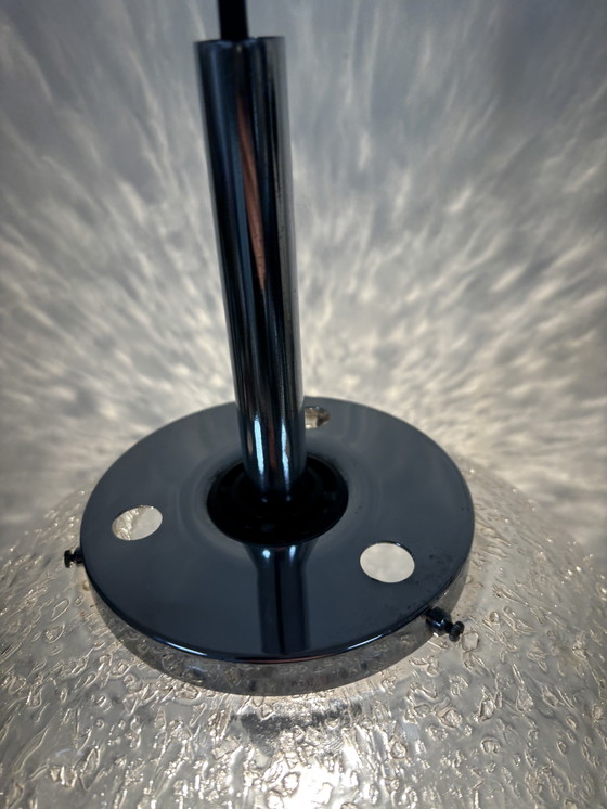 Image 1 of Lampada a sfera vintage in vetro ghiaccio di grandi dimensioni Hoffmeister, 30 cm