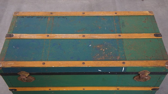 Image 1 of Original antique travel chest / coffee table from the early 1900s with handles