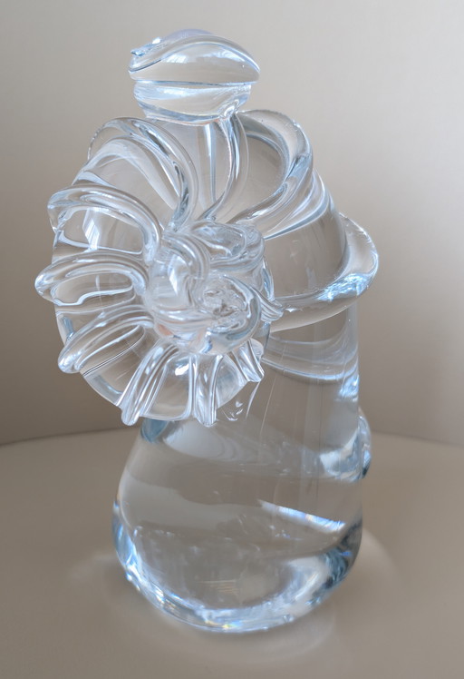 Objet d'art en verre massif - Attribué à Siem van der Marel - Leerdam - Design unique en forme de coquillage - Signé
