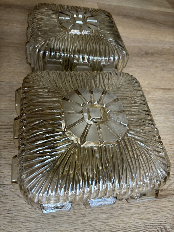 Image 1 of Set Of Two Glass Vintage Ceiling Lamps