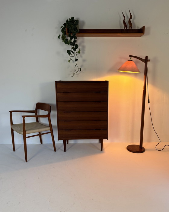 Image 1 of Lampada da pesca vintage in teak, Hustadt Leuchten '70