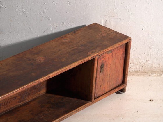 Meuble bas ancien en orme, Chine, vers 1900, Vaisseliers, Laiton, Bois, Marron, Rustic (photo 11 sur 40)