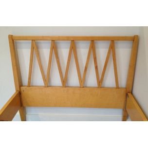 Image 1 of Vintage bed in light wood France 1940s