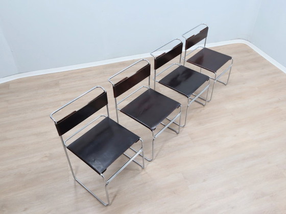 Image 1 of Set of 4 Giovanni Carini "Libellula" Chairs for Planula, Italy 1970s