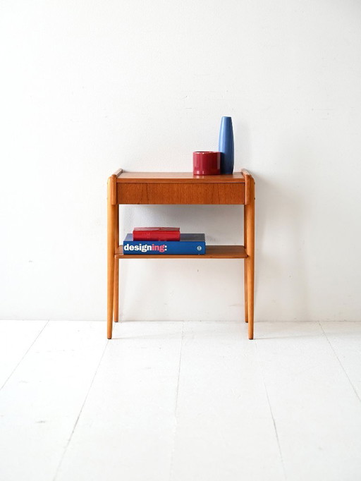 Teakhouten nachtkastje uit de jaren 60 van AB Carlström & Co