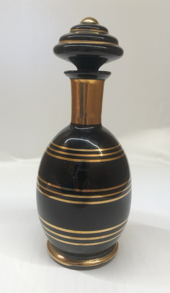 Image 1 of Art Deco Glass Liqueur Bottle Hyalite De Boom