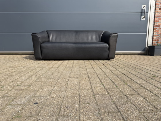 Image 1 of De Sede DS47 3-Sitzer in Büffelleder 5 mm NECK Schwarzes Leder, ausziehbarer Sitz