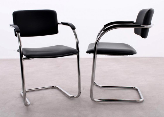 Image 1 of 4x Sedia da conferenza Lande Cole nera