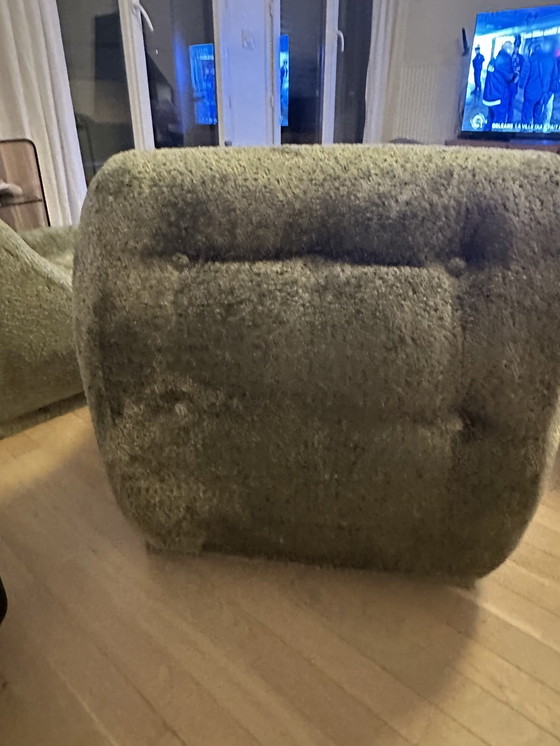 Image 1 of Paar Space age fauteuil in groen fluweel