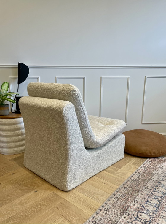 Image 1 of Chaise longue vintage - tessuto bouclé ecrù - anni '70