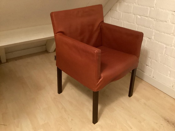 Image 1 of 6 sedie da pranzo in pelle di Gerard van den Berg, modello Fellini