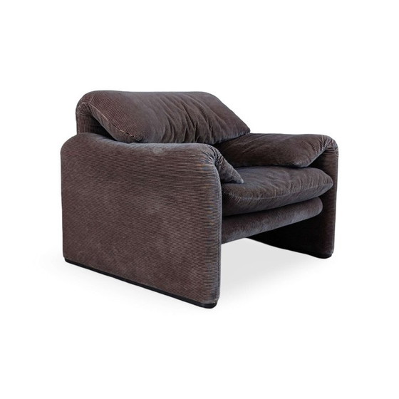 Original Cassina Maralunga Armchair Vico Magistretti Vintage Cord, Textile, Brown (photo 3 of 15)