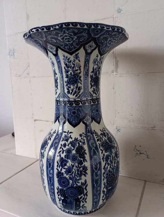 Image 1 of Boch Belgium vase Delft blue style