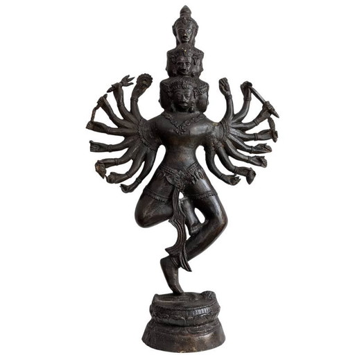 Shiva Nataraja – groot bronzen dansbeeld in Thaise / Khmer-stijl – kavel 129