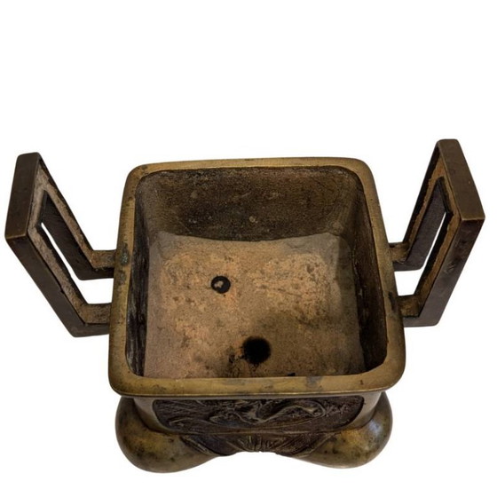 Antieke Chinese bronzen wierookbrander met draak en Foo Dog – 107 – Decoratieve objecten (photo 8 of 9)